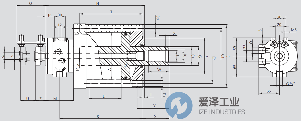 SMW旋转液压缸SIN-L-100 爱泽工业 ize-industries (2).png