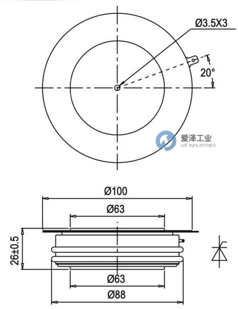 TECHSEM晶闸管KP1000A6500V爱泽工业 izeindustries.png